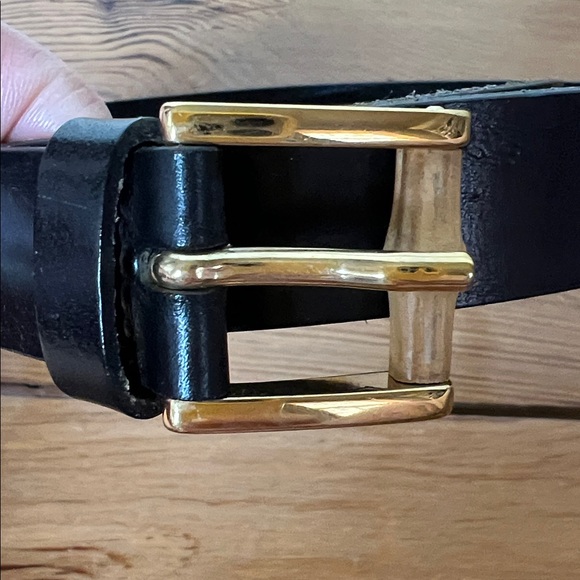 Banana Republic Leather Belt with Bamboo & Polished Brass Buckle - Picture 2 of 4